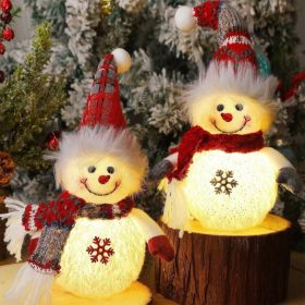 2 Pack Christmas Table Decorations, 10 Inch Lighted Snowmen Figurines, Light Up Snowman Holiday Present