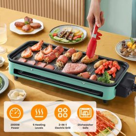 2-IN-1 Electric Grill & Crepe Maker, 2000W Fast Heat 5 Temp Control, 3 Raclette Trays Dishwasher Safe for Indoor Outdoor