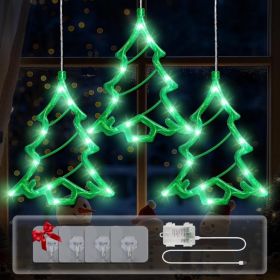 3 Pack LED Christmas Tree Window Lights, 8 Modes With Timer