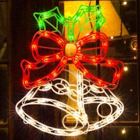 Lighted Christmas Bell Window Silhouette Decoration