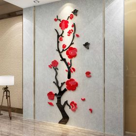 Plum Blossom Porch Decoration Wall Stickers (Option: Red-Medium)