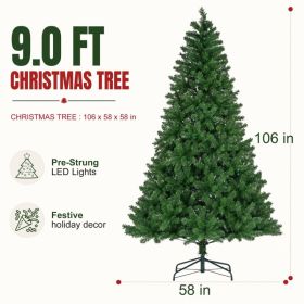 Spruce Christmas Tree, Artificial, For Home, Office And Party Decor (Option: Green 9FT)