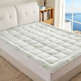 Sleep Solution Ultra Soft Queen Size Mattress Topper - Rayon Derived From Bamboo Pillow Top Mattress Pad For Back Pain Relief - Naturally Cooling (Option: Green 450g cal king)