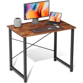 Computer Desk for Home Office, Modern Study Work Table Simple Style for Bedroom, Writing Desks with X-Shaped Reinforcement (Option: brown/31in)