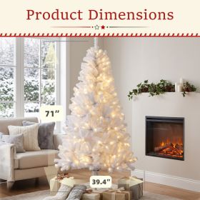 Prelit Christmas Tree, Realistic Spruce, With Metal Stand (Option: White 6FT)