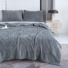 1PC Plush Throw Blanket, Soft Fuzzy Flannel Blanket, Cozy Warm Blanket For Bed Sofa Bedroom, All Season Use (Option: Dark Grey-28x39 inch)
