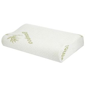 Bamboo Memory Foam Sleep Pillow Contoured Cervical Orthopedic Pillow Neck Support Breath Pillow (Option: Large)