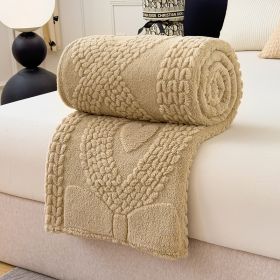 1PC Plush Throw Blanket, Soft Fuzzy Flannel Blanket, Cozy Warm Blanket For Bed Sofa Bedroom, All Season Use (Option: Light Brown-28x39 inch)