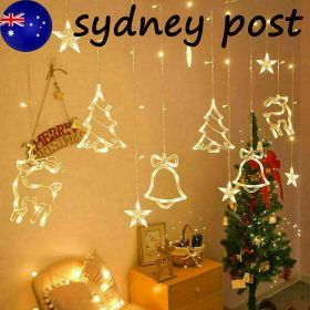 LED Fairy String Window Curtain Lights Star Christmas Xmas Party Home Indoor (Option: W11832598)