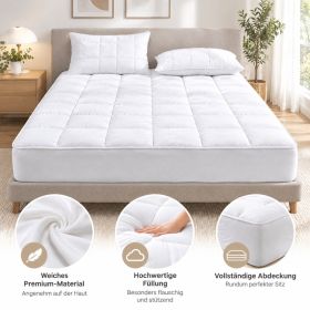 Quilted Fitted Mattress Pad, Deep Pocket Mattress Protector, Soft Fluffy Bed Cover For Bedroom (Option: 54x75 inch-White)