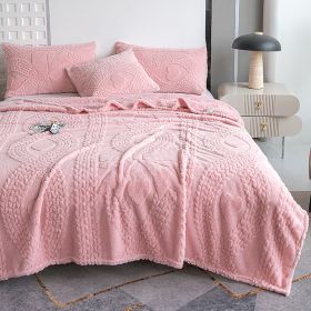 1PC Plush Throw Blanket, Soft Fuzzy Flannel Blanket, Cozy Warm Blanket For Bed Sofa Bedroom, All Season Use (Option: Pink-50x60 inch)